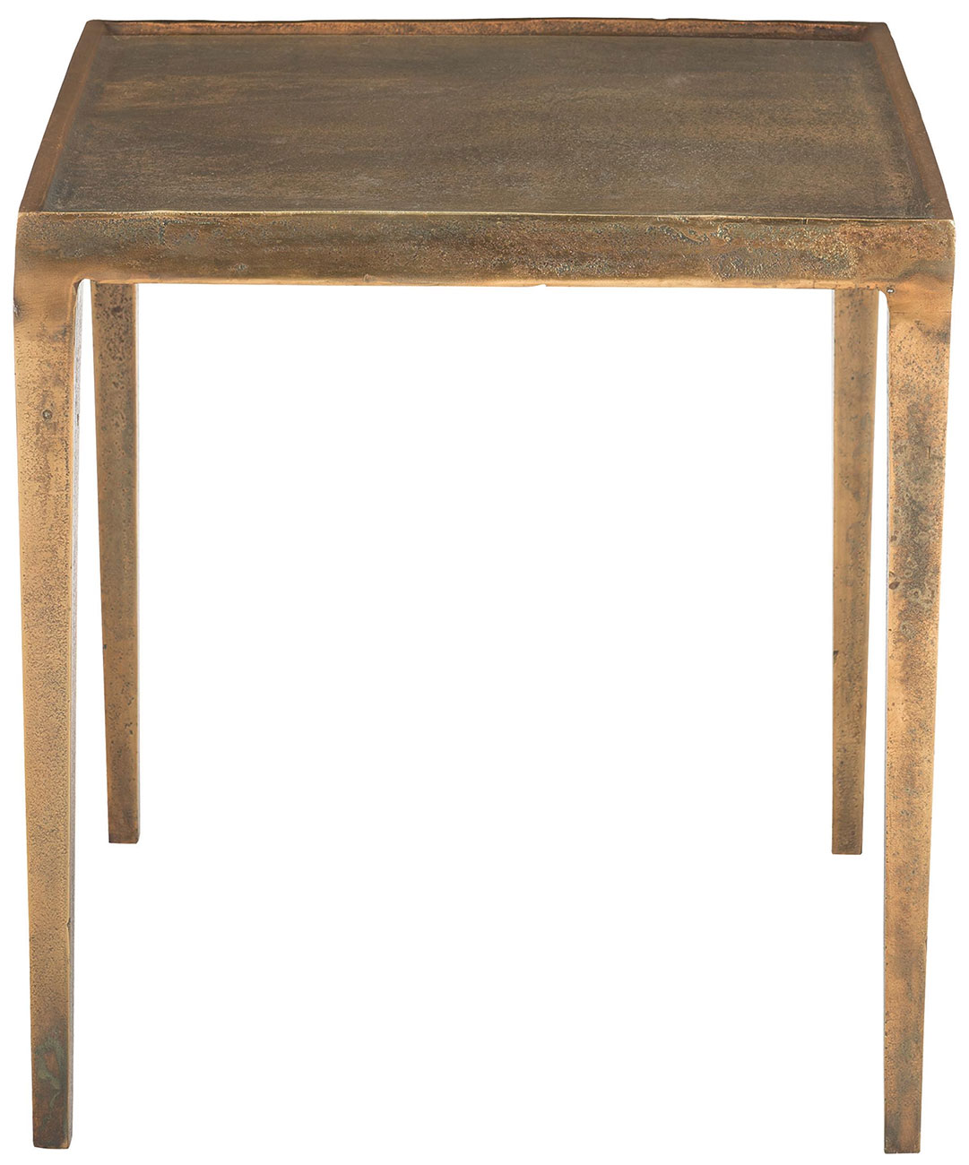 Bernhardt Benson Rectangle Side Table in Vintage Brass