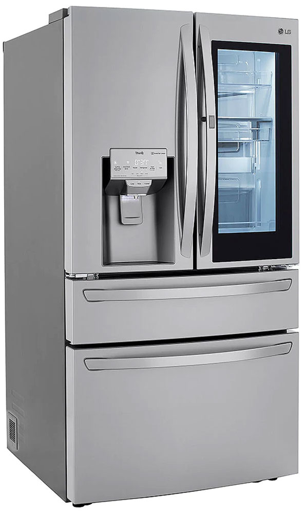 Left angle image of counter-depth refrigerator