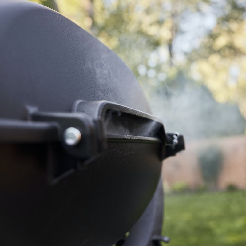 Back Steam View Of Weber Portable Grill