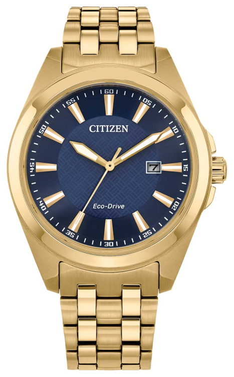 Citizen Eco-Drive Peyten Blue Dial Gold-Tone SS Watch BM7532-54L display picture 3
