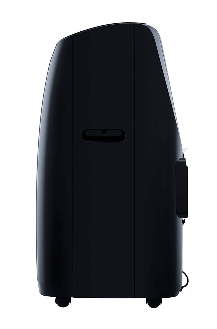 Side of a Black Portable LG Air Conditioner