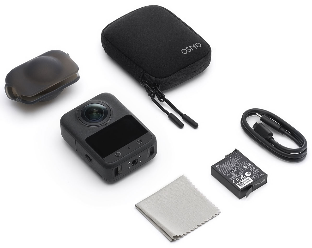 Top View of DJI Action Camera and Accessories