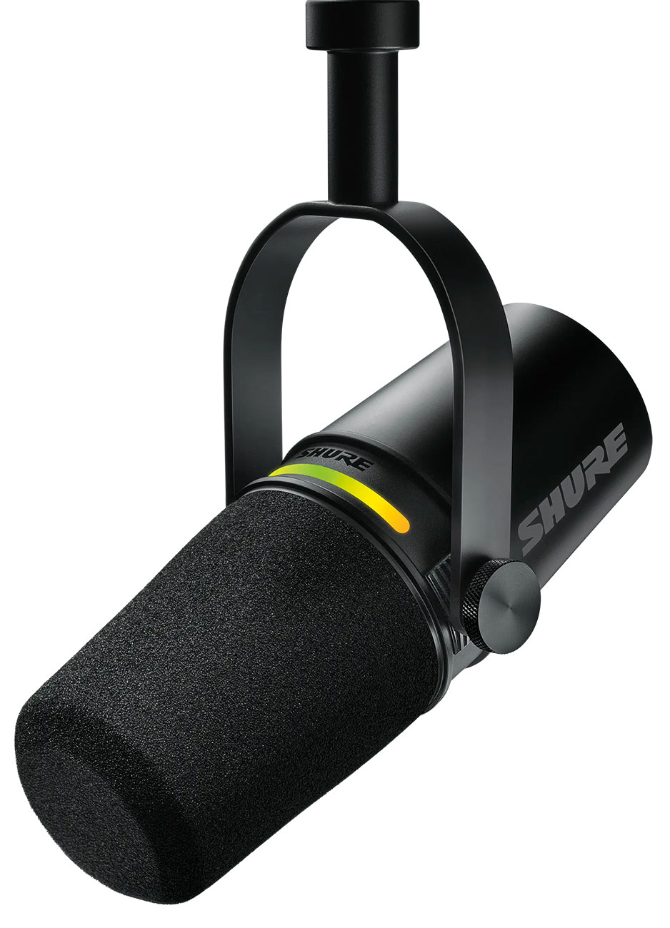 Front Right View of Shure Microphone on Yoke Image
