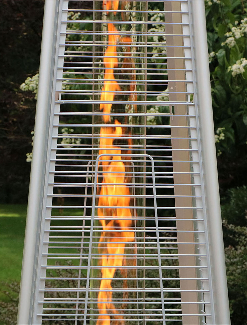 Close view of glass tube with flame