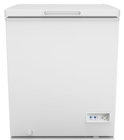 Front of freezer in White.