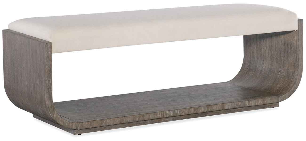 Hooker Furniture Modern Mood Bed Bench in Mink and Inverness Natural Fabric