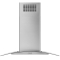 Whirlpool Curved Glass Island Mount Range Hood 36-Inch Wide in Stainless Steel