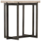 Bernhardt Hathaway Side Table in White Travertine | Bronze