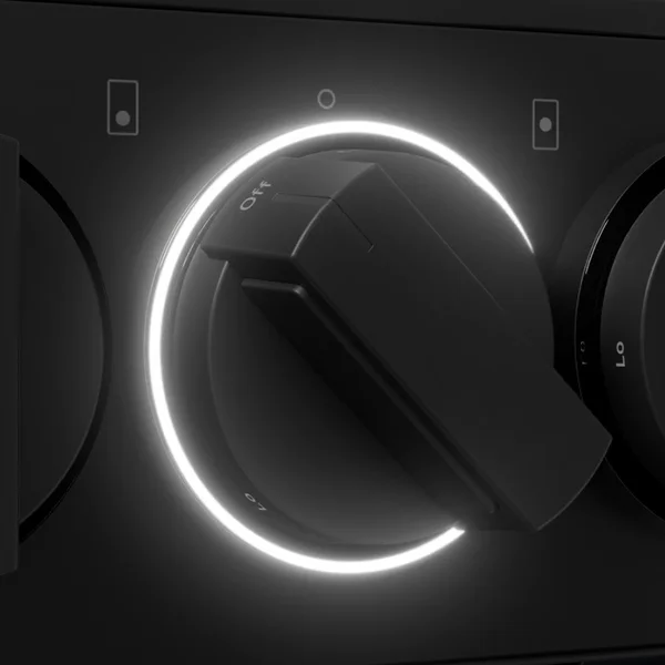 black illuminated range knob
