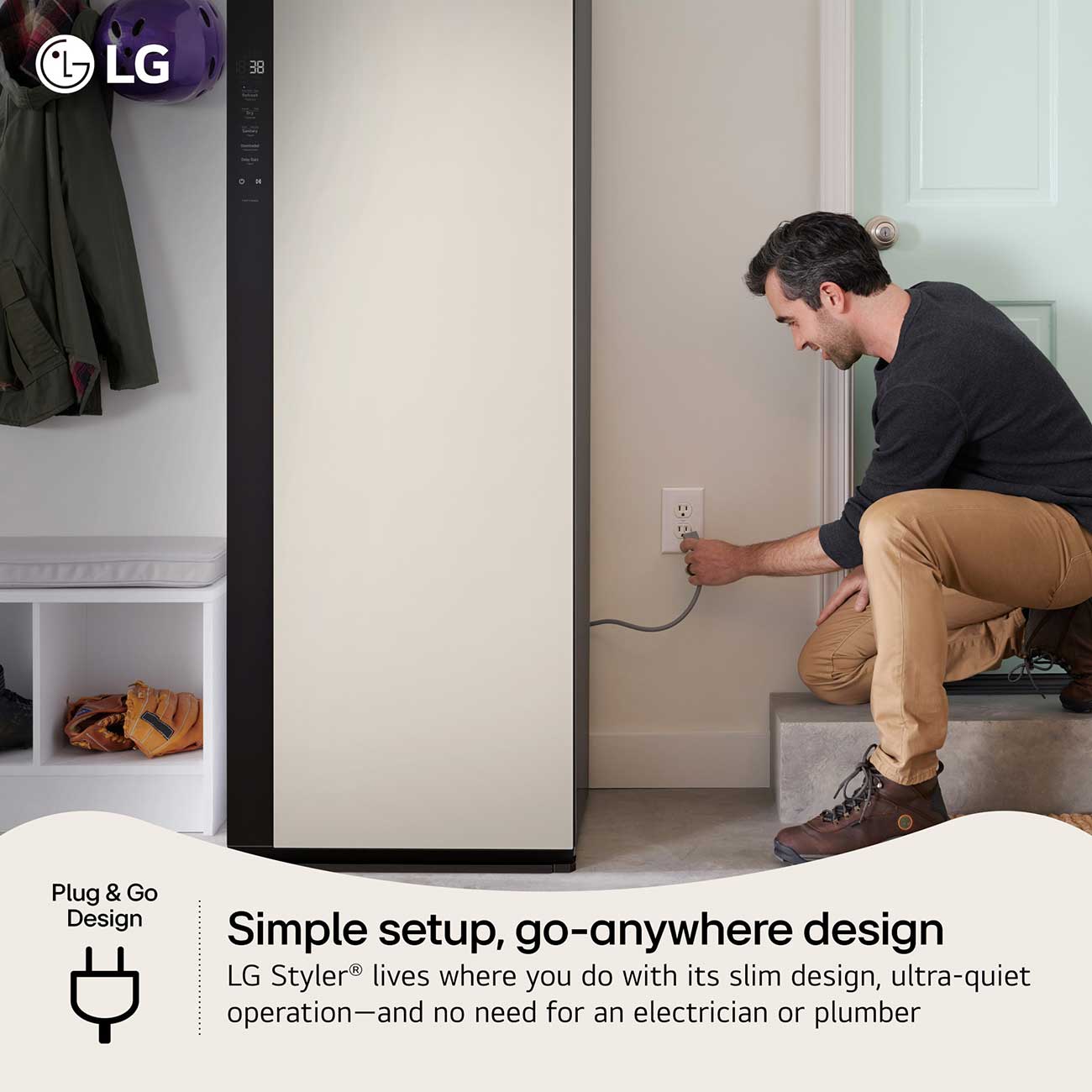 LG Styler Smart Steam Closet Plug & Go Design Detail