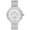 Michele Serein Stainless Steel Diamond 41mm Watch with White Dial