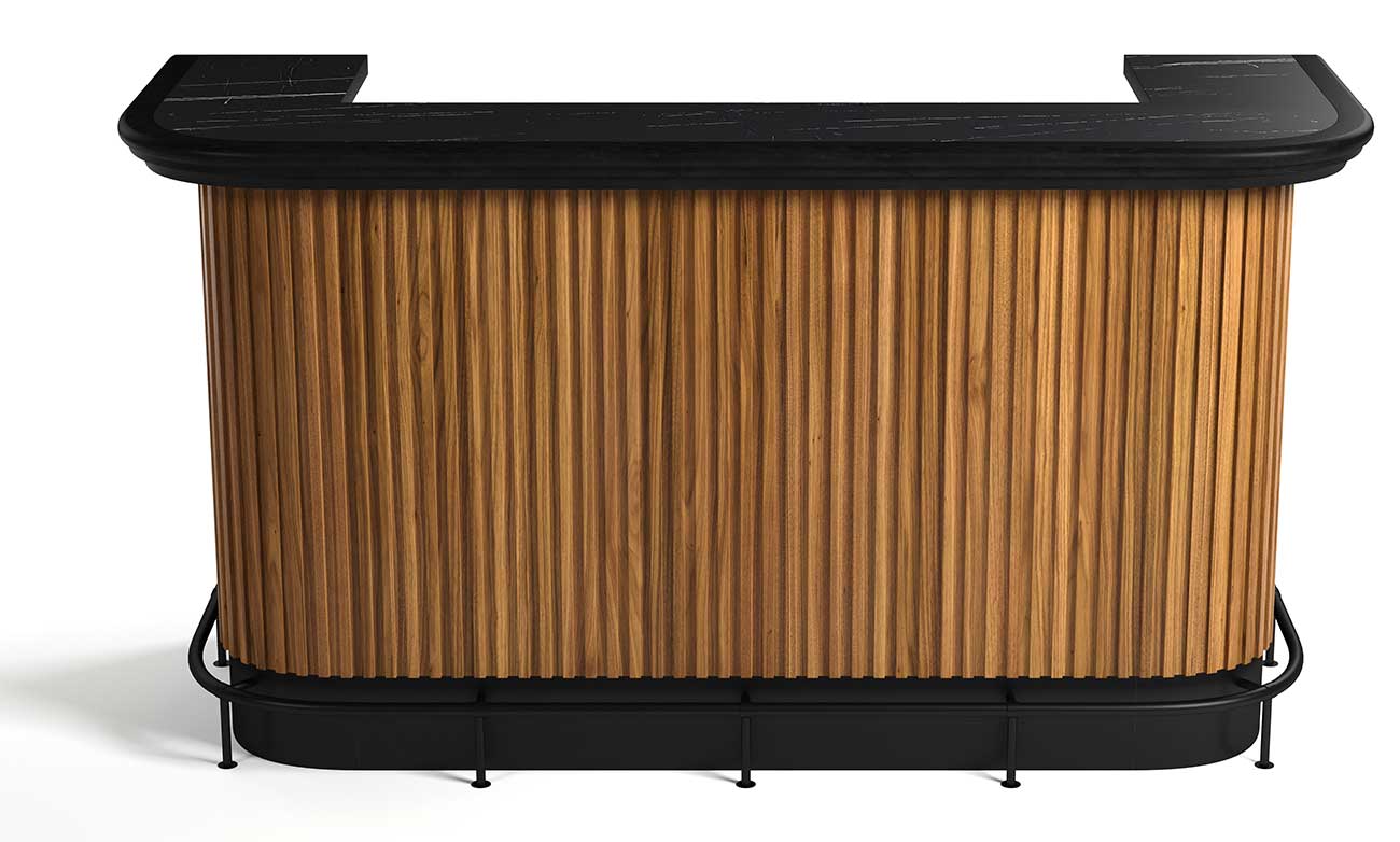 RAM Game Room Prohibition Series 84-Inch Cocktail Bar in Walnut