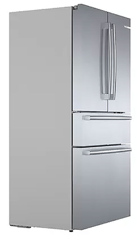 Sharp Left Angle View of Bosch B36CL80SNS Refrigerator