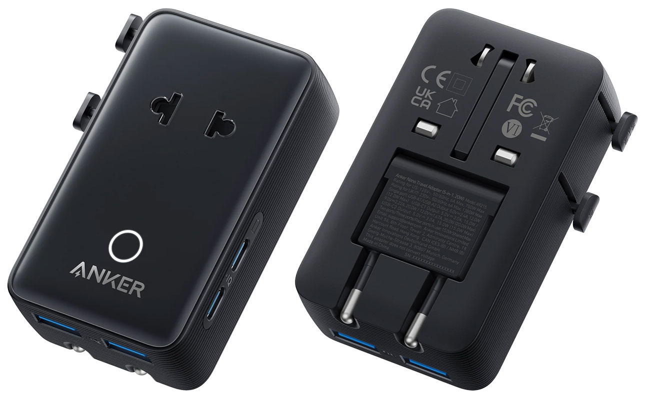 Rear and Front View of Anker Wall Adapter