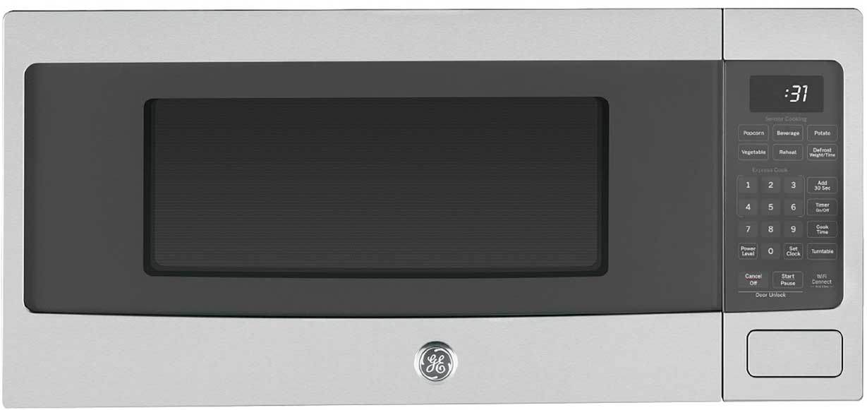 Main Front View of GE Profile Microwave in Stainless Steel
