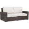 Sunset West Montecito Mid Sofa in Cognac | Canvas Flax Sunbrella