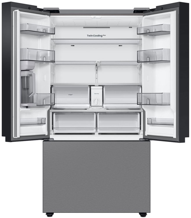 Large image of Samsung Bespoke 24 Cu. Ft. 3-Door French Door Refrigerator 36-Inch Wide ADA in Stainless Steel