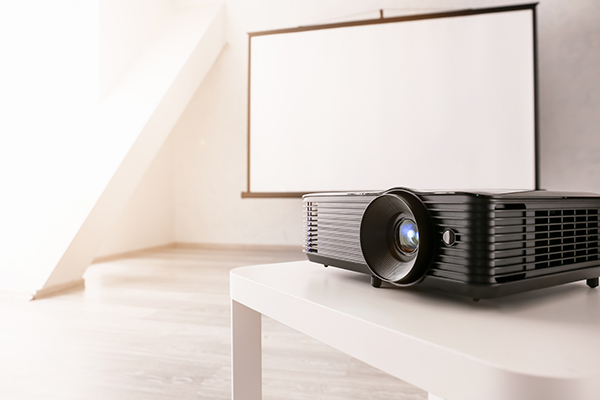 Projector and Screen on a Wall