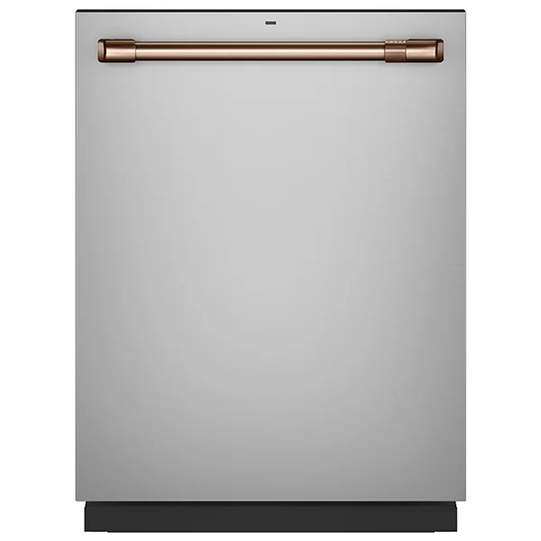A stainless steel Cafe dishwasher with a copper handle