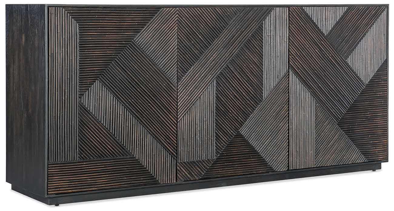 Hooker Furniture Retreat Entertainment Credenza in Black Sand Finish