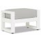 Sunset West Newport Ottoman in Satin White | Cast Silver Sunbrella