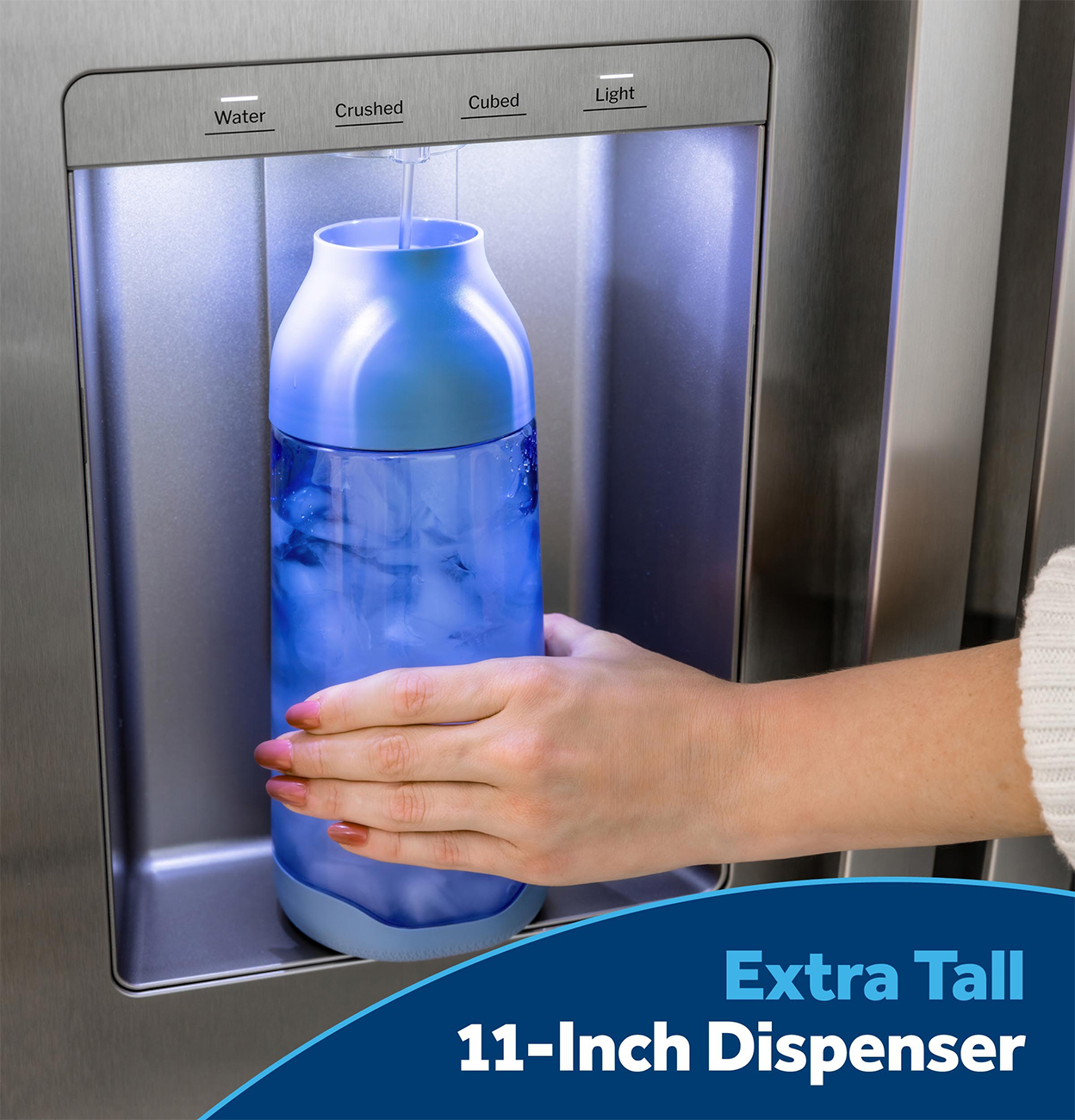Tall Dispenser view of GE Refrigerator
