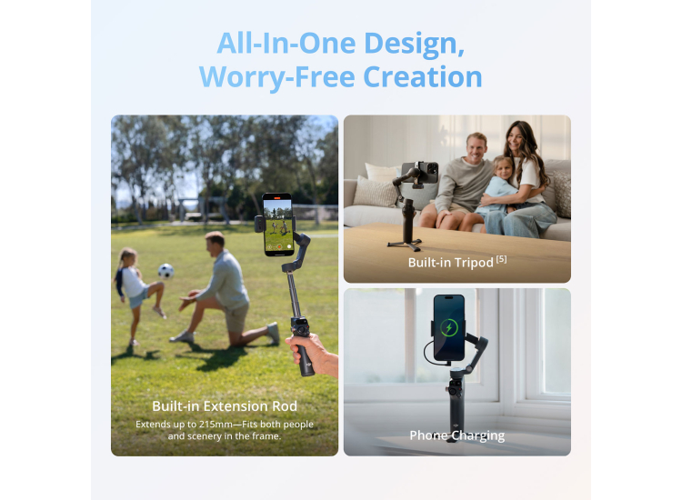 DJI Osmo Mobile 8 Intelligent Tracking Phone Gimbal in Black - CP.OS.00000492.03