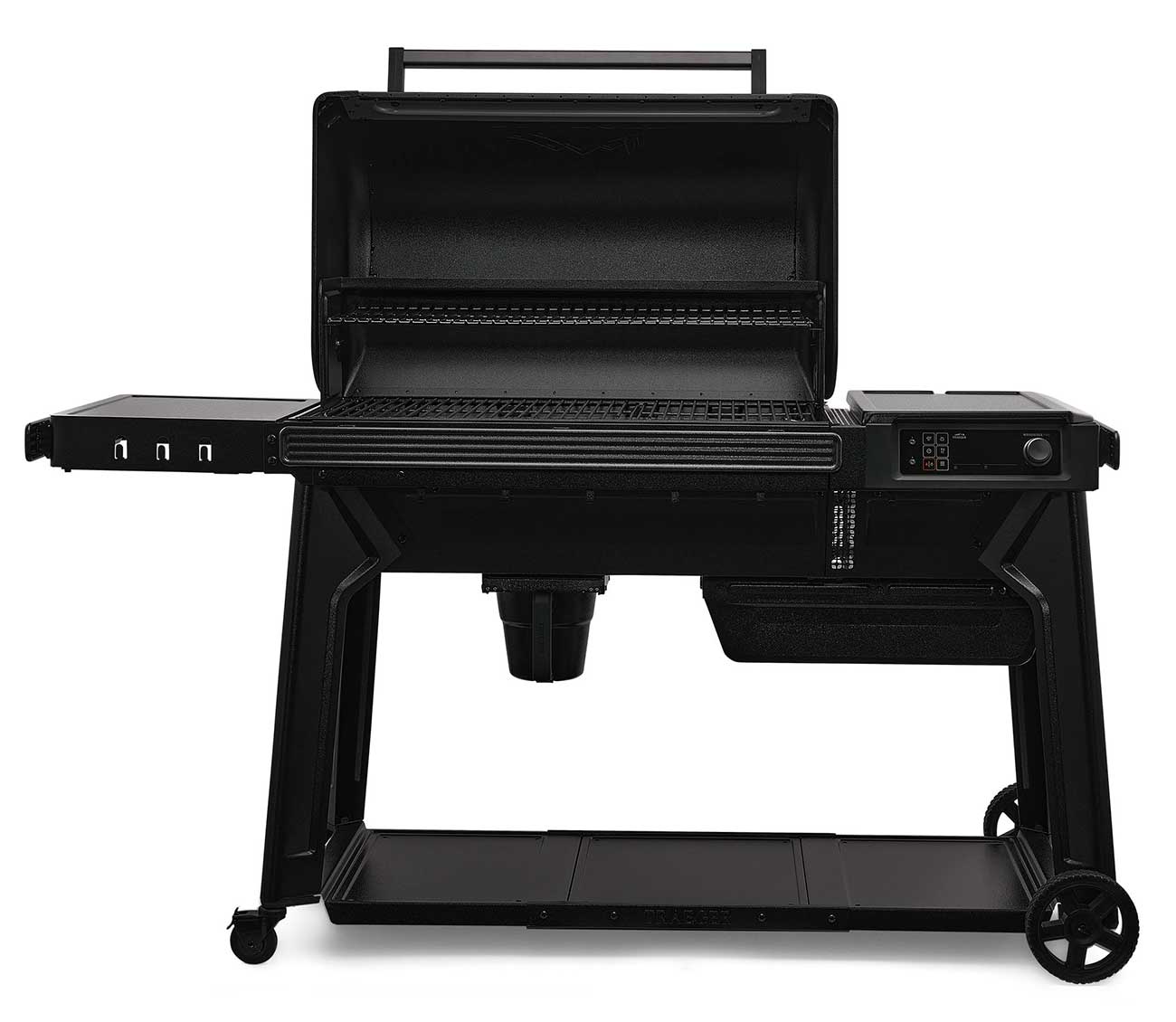 Front view of Woodridge Pro Wood Pellet Grill (Open)