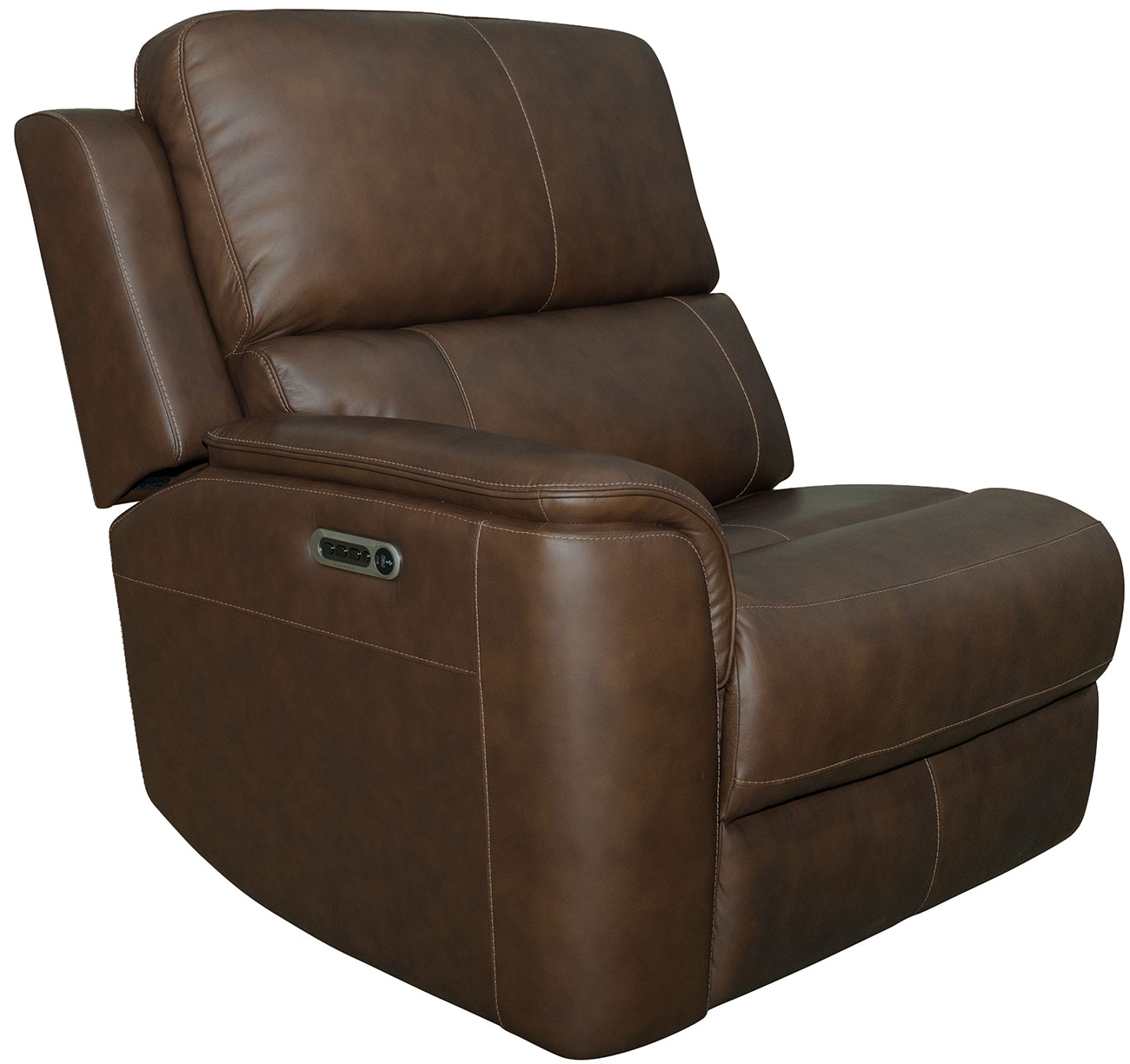 Front view of Flexsteel LAF sectional in burnt umber