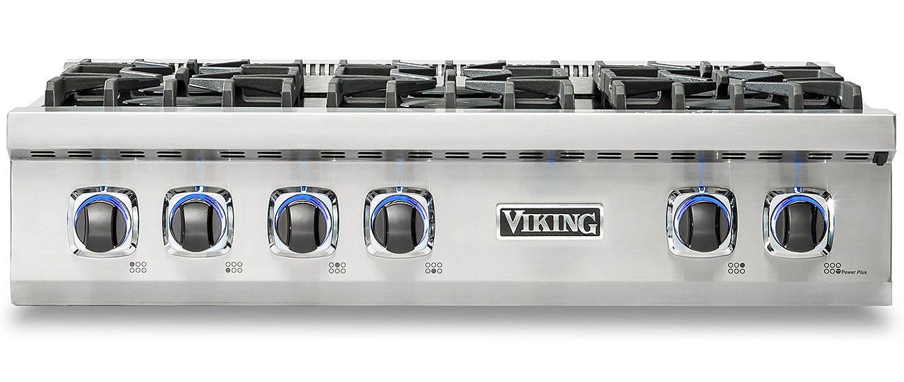 Viking 36" Stainless Gas Rangetop VRT7366BSS Abt