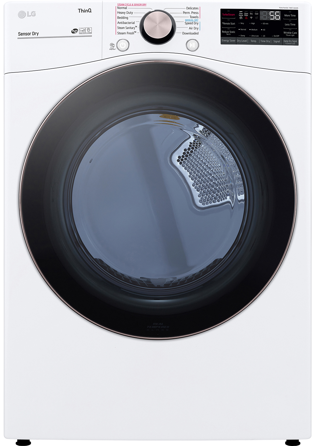Front view of dryer in White