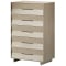 BDI Kava Bedroom Chest with 5-Drawers in Washed Oak