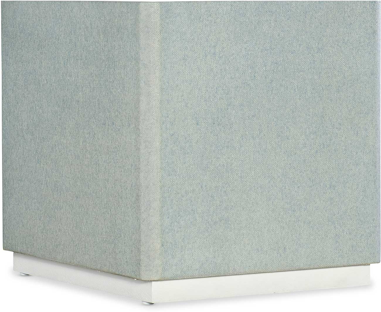 Hooker Furniture Living Room Melange Atlantis End Table in Creamy White | Pale Gray Blue