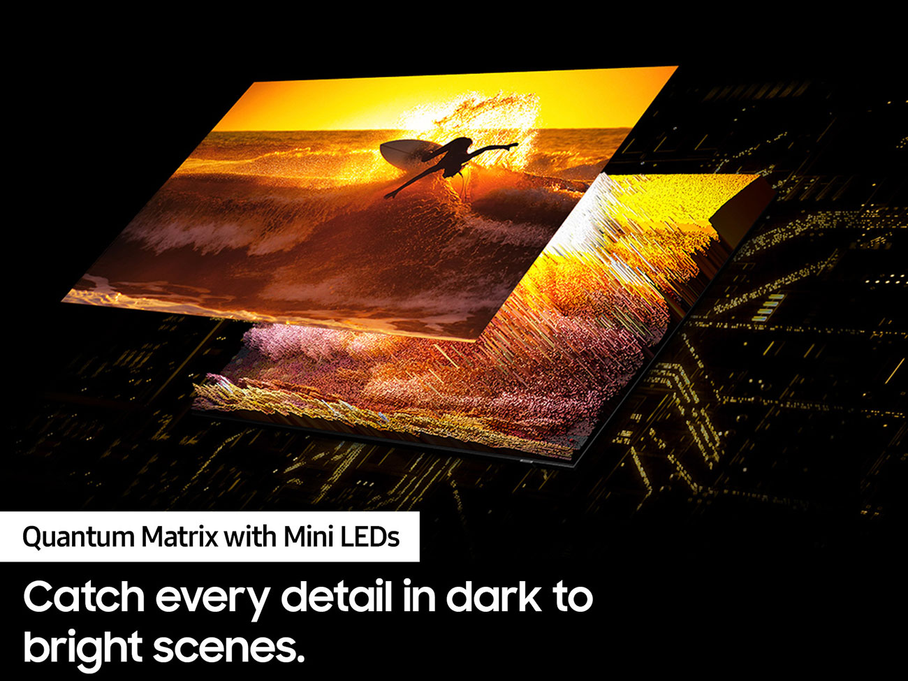 Informative View of Samsung Neo QLED 4K TV Quantum Matrix with Mini LEDs Feature