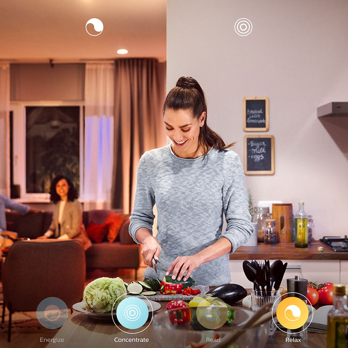 View of the Philips Hue E12 White And Color Ambiance Single Bulb In Use In Kitchen