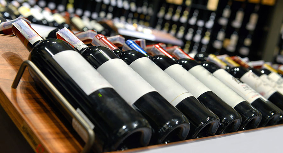 Wine Bottles on Store Display