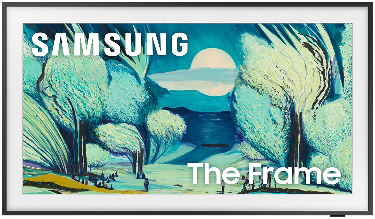 Front View Of The Samsung The Frame LS03F QLED TV In Black Finish