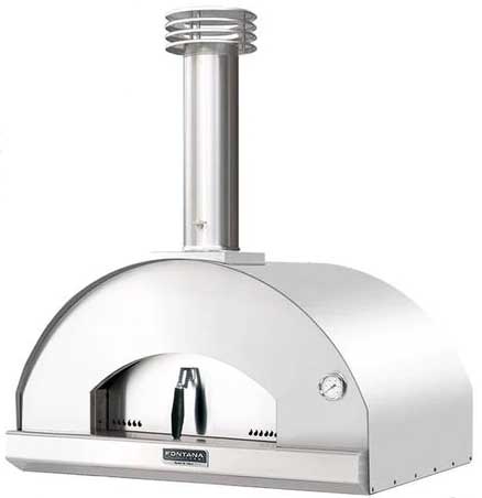 Main Front view of Fontana Wood-Fired Pizza Oven in Stainless Steel