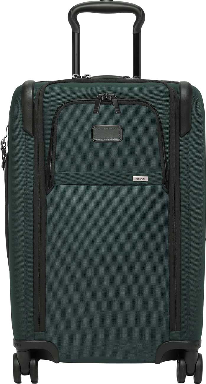 Front view of TUMI Alpha Dual Access Expandable Carry-On in Deep Pine