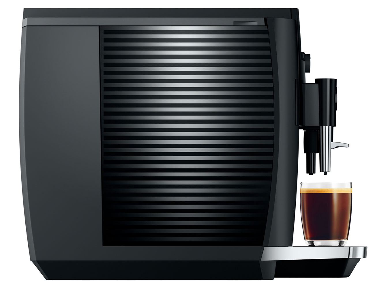 Side View of Jura E4 Piano Black Coffee Machine - 15466