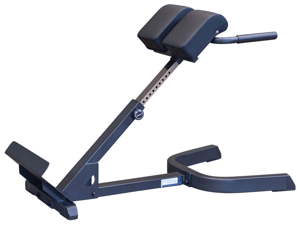 Angled View of Back Hyperextension Equipment