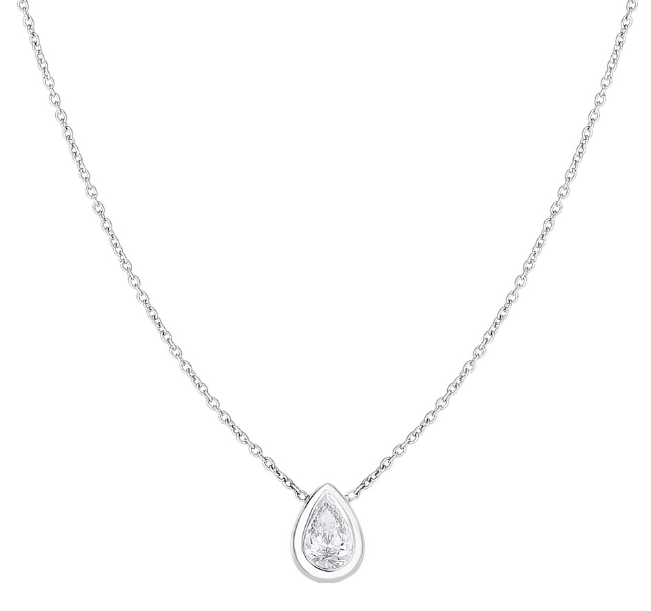 Roberto Coin Diamonds By The Inch Pear Cut Necklace in 18K White Gold - 111430AWCHX0