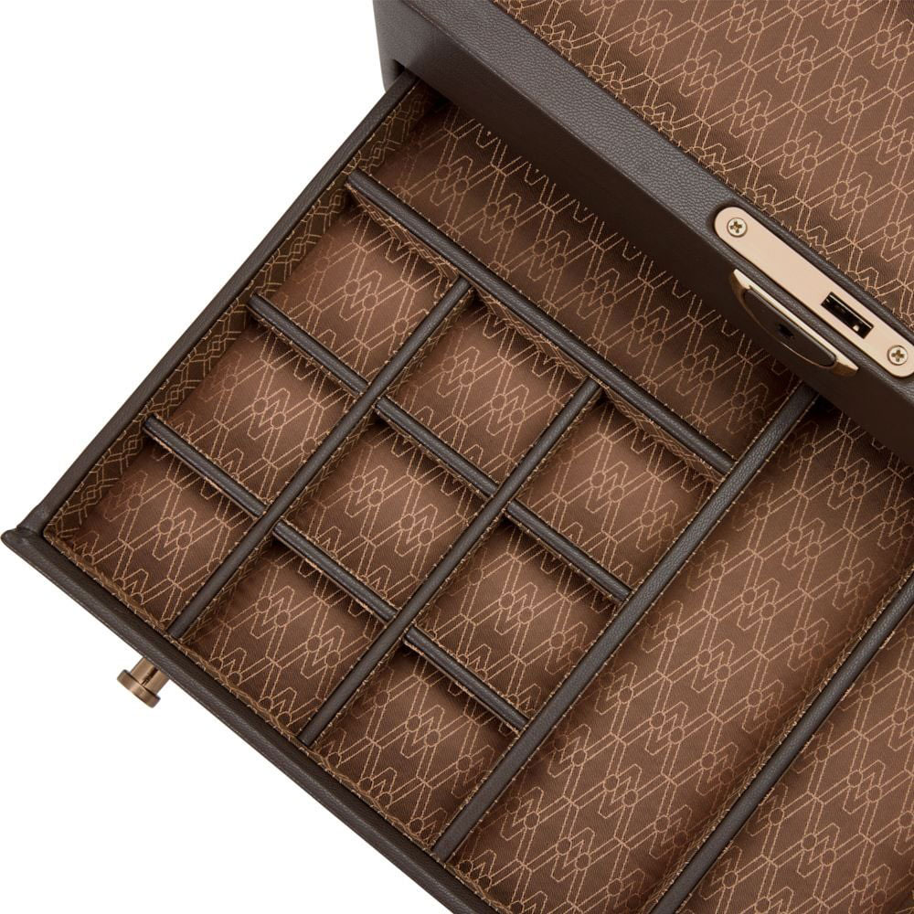 Close Up View of Wolf 1834 Watch Box Opened Top