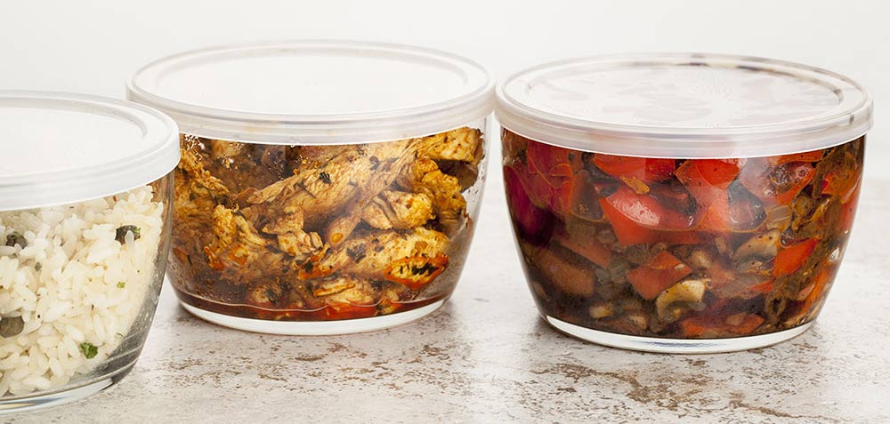 Leftover food in containers