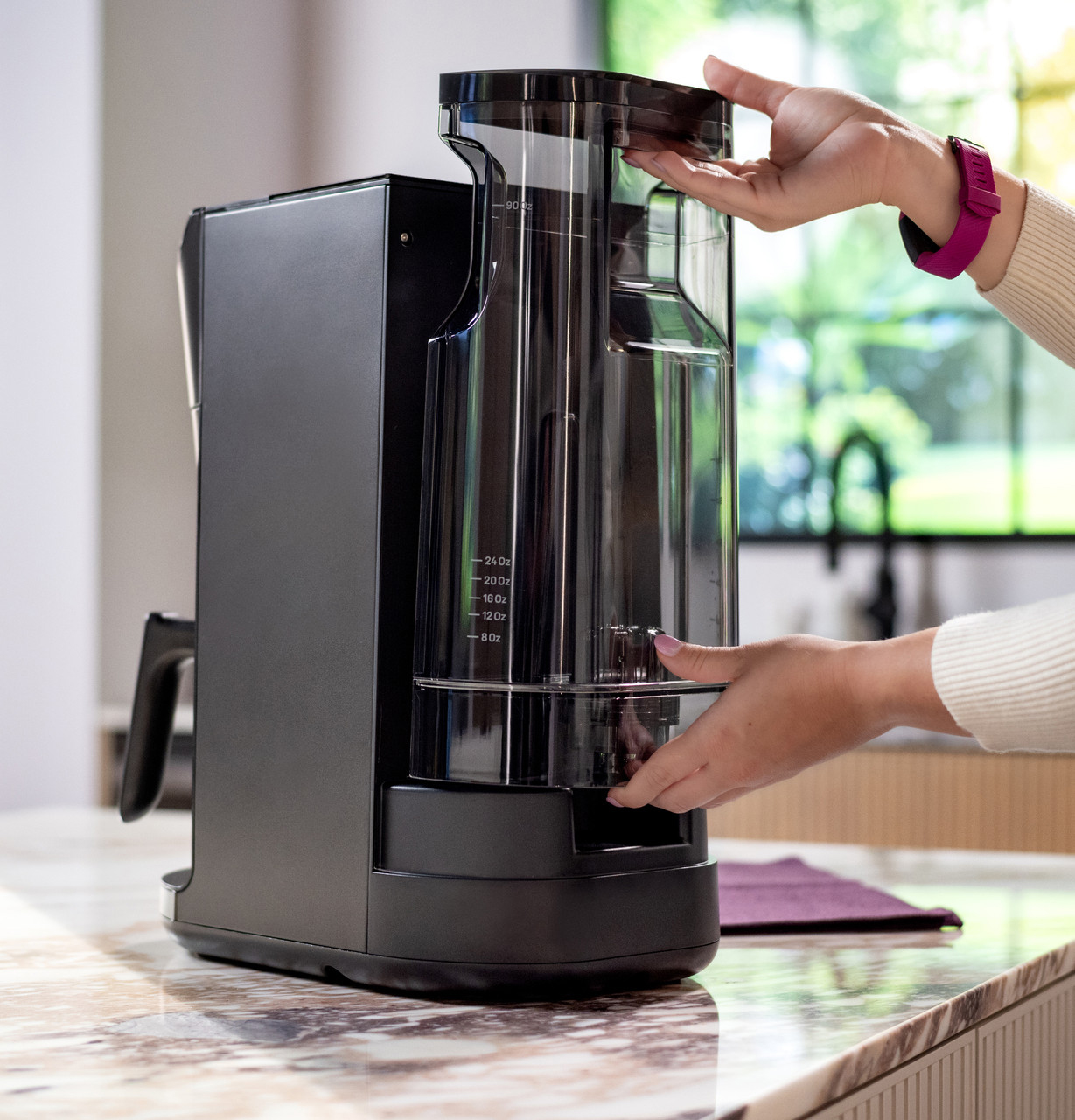 Tank view of GE Profile Coffee Maker