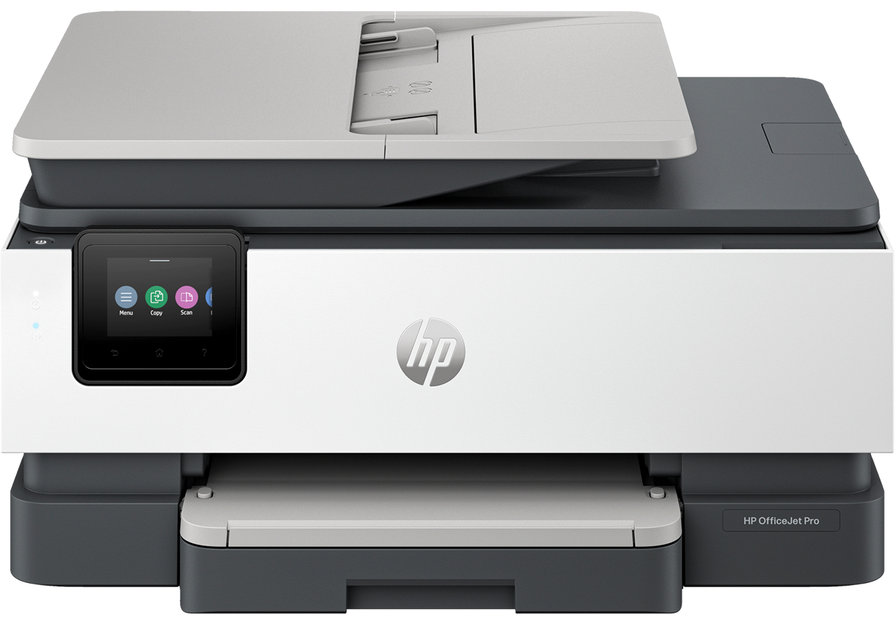 Front View Of The HP Printer OfficeJet Pro 8135e All-In-One Wireless In White Finish