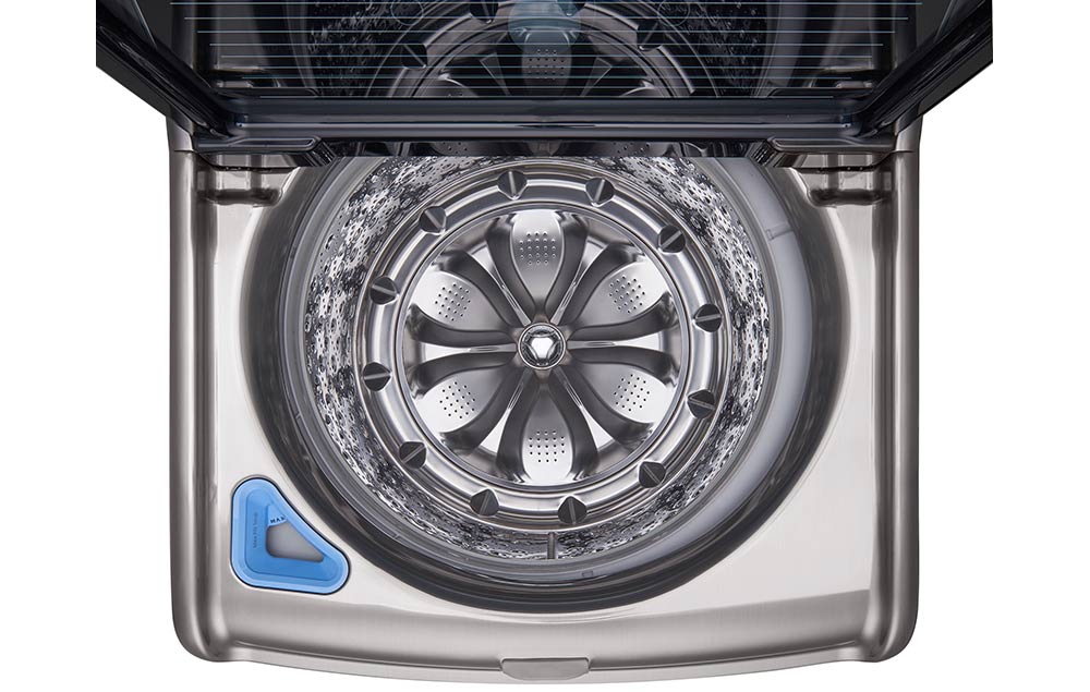 Top view of washer without an agitator