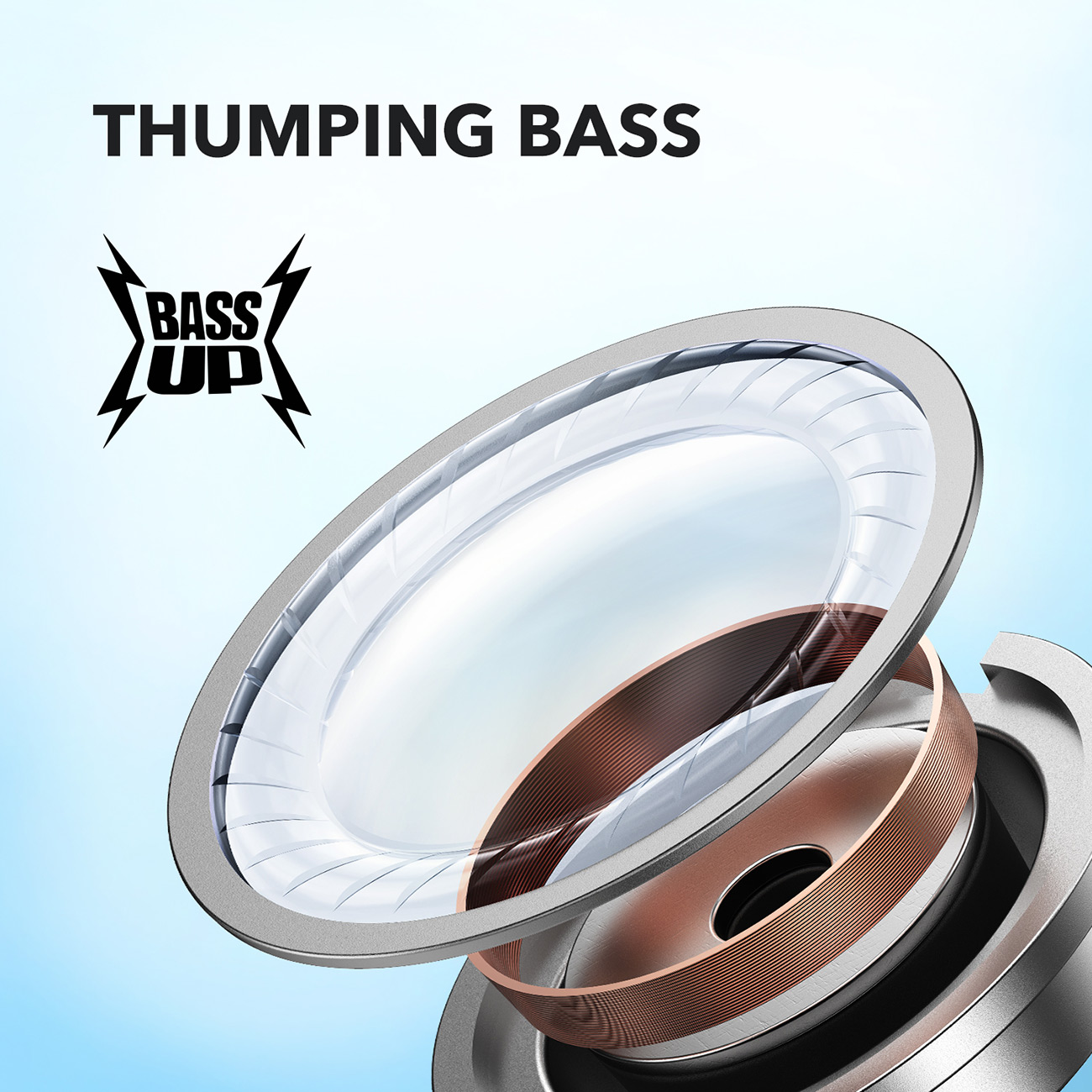 Thumping Bass View of Soundcore Earbuds