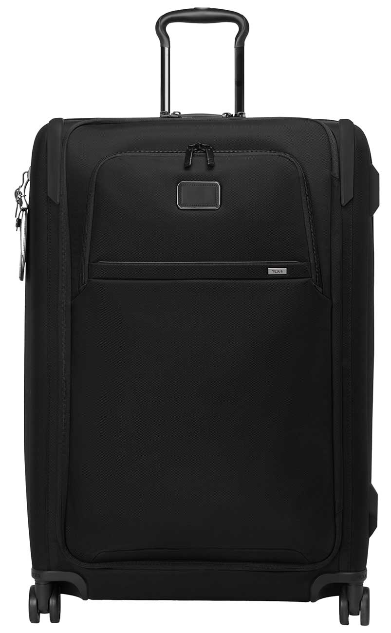 Front view of TUMI Alpha Dual Access Expandable Checked in Black