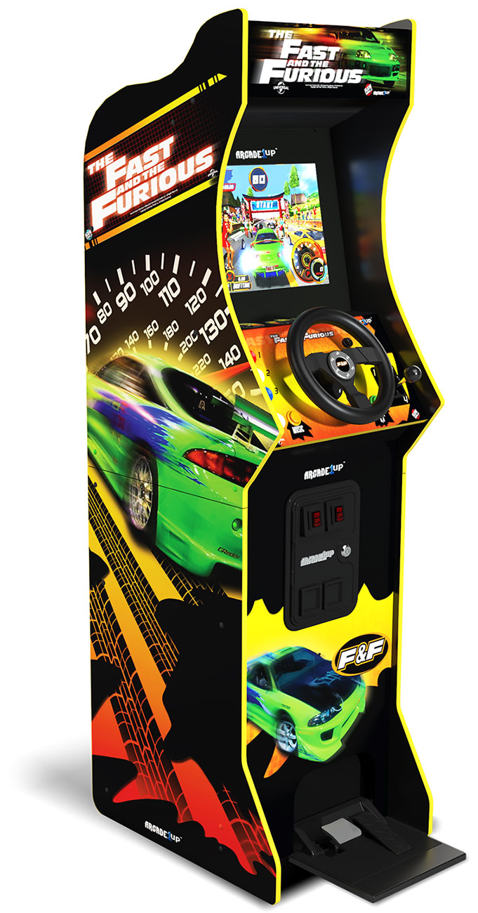 Dynamic View Of The Arcade1Up The Fast & The Furious Deluxe Arcade Machine In Multi-Color Finish